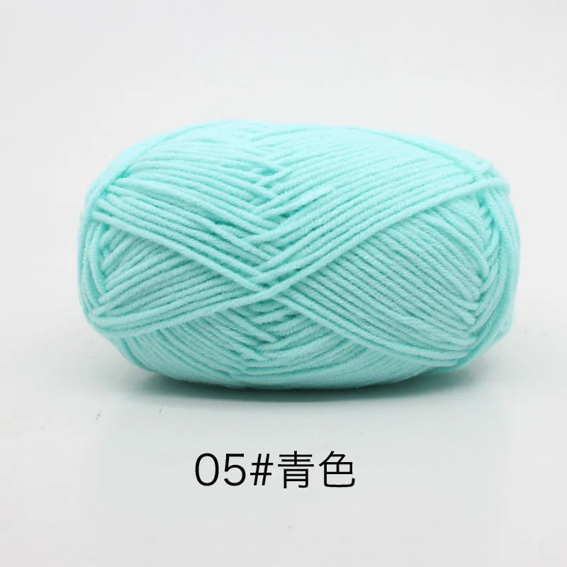 40-50g/Set 4ply Milk Cotton Knitting Yarn – Dyed Lanas for Crochet, Sweaters, Hats & Dolls, Affordable Craft Supplies