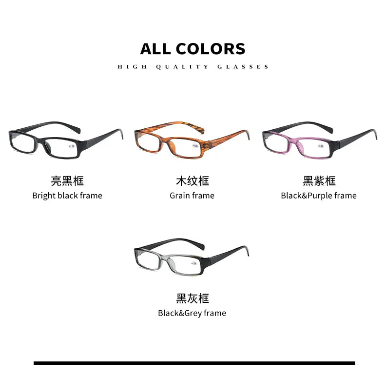 New Resin Wood Grain Reading Glasses – Presbyopic Eyewear for Men & Women, Stylish Gafas De Lectura Mujer