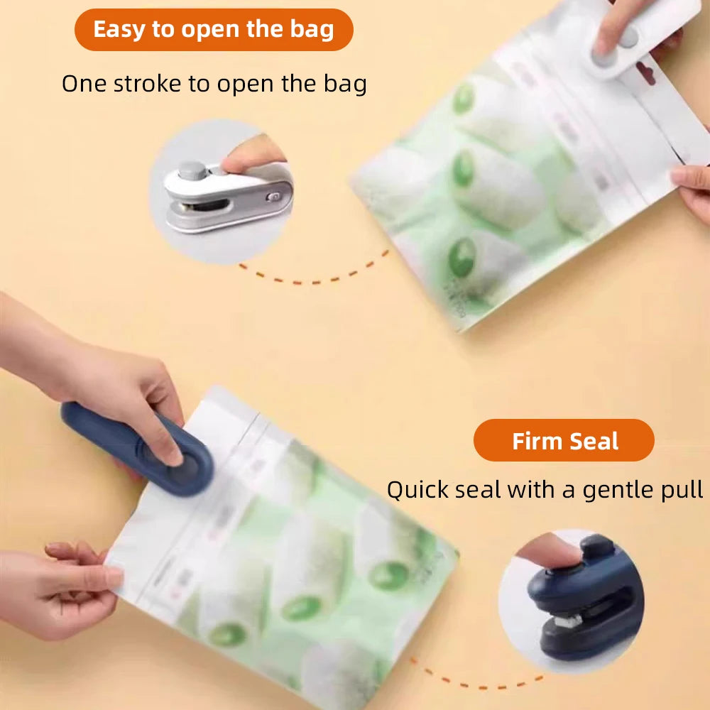 Mini Handheld Heat Bag Sealer – Portable Plastic Food Packaging Sealing Machine, Clip-On Bag Sealer for Snacks & Storage
