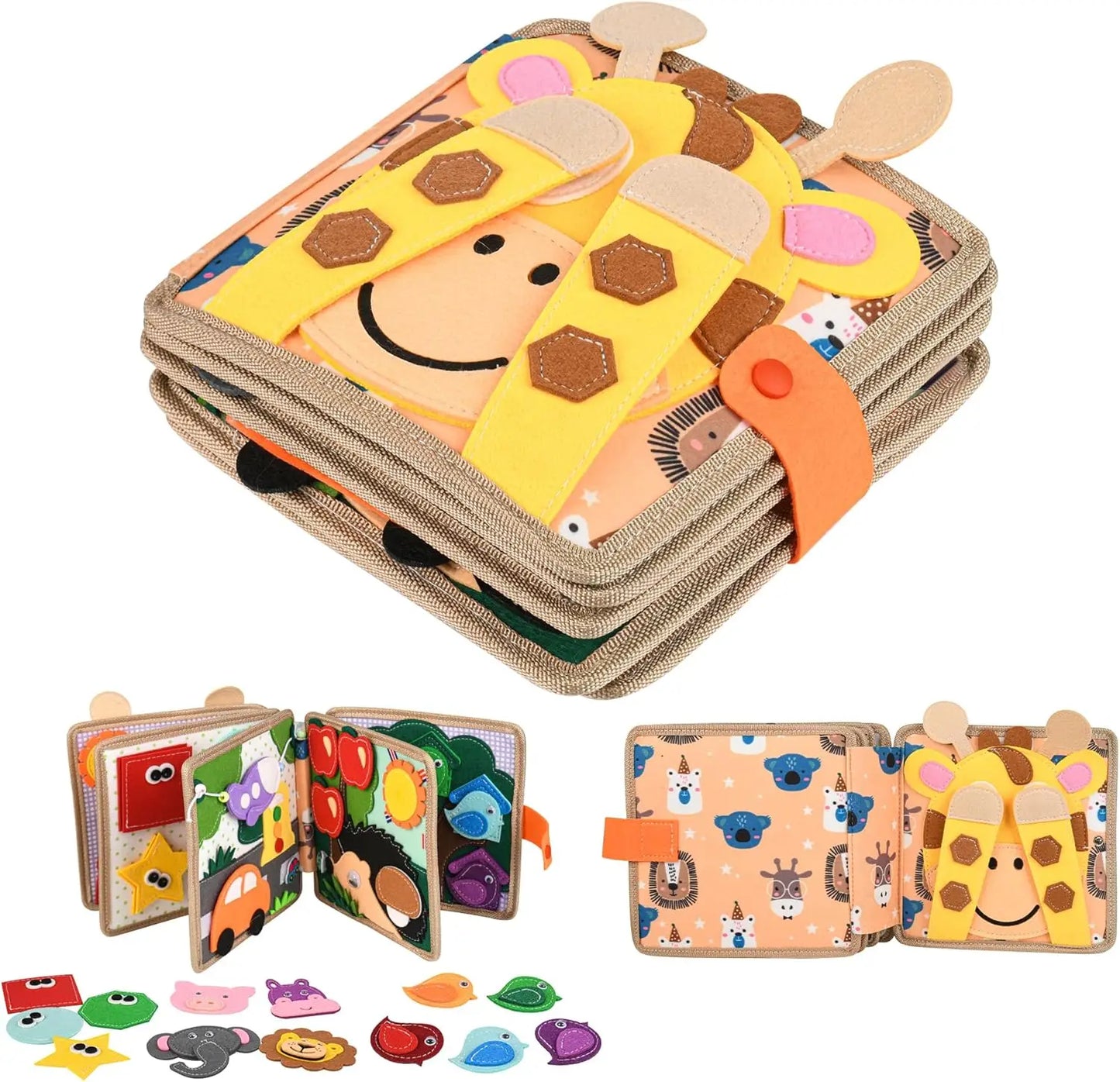 Baby Soft 3D Cloth Book – Montessori Early Learning Toy for Color Cognition & Basic Life Skills