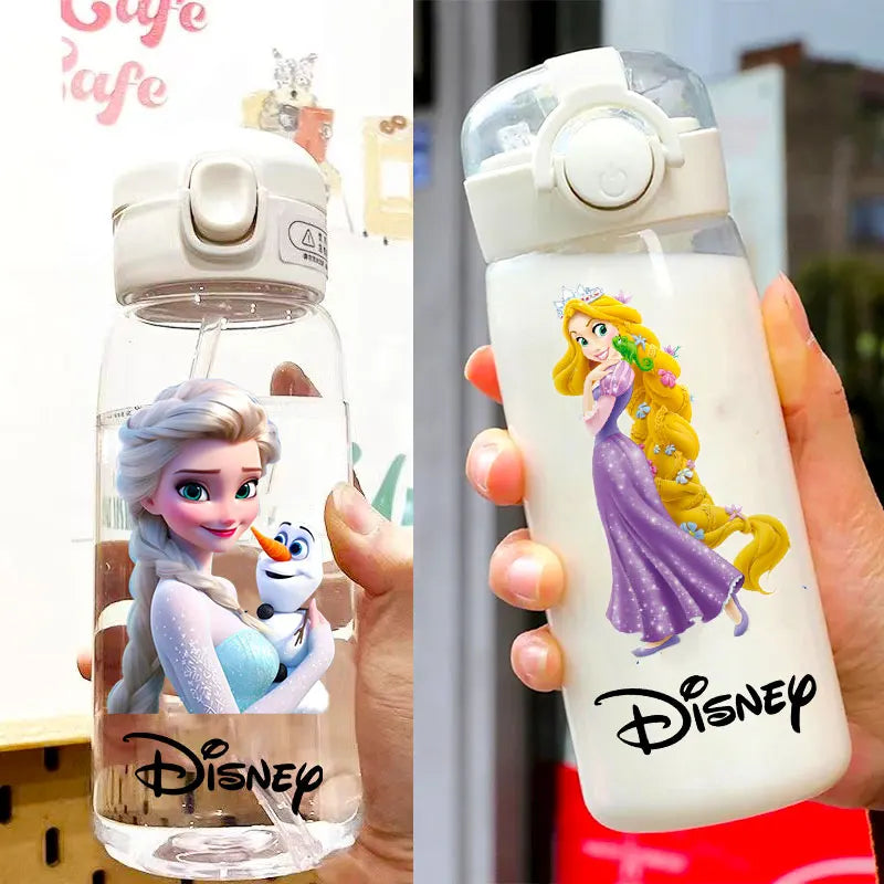 600/400ML Mermaid Princess Water Cup – Portable Transparent Plastic Sport Bottle for Kids
