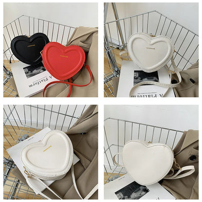 Hot Sale Heart Shape Crossbody Bags: Solid PU Leather Shoulder Bags - Fashion Handbags for Women