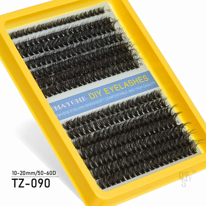 Individual Cluster Lashes – 20-100D Natural Look DIY Eyelash Extensions, 280pcs Mixed Tray Volume Lashes