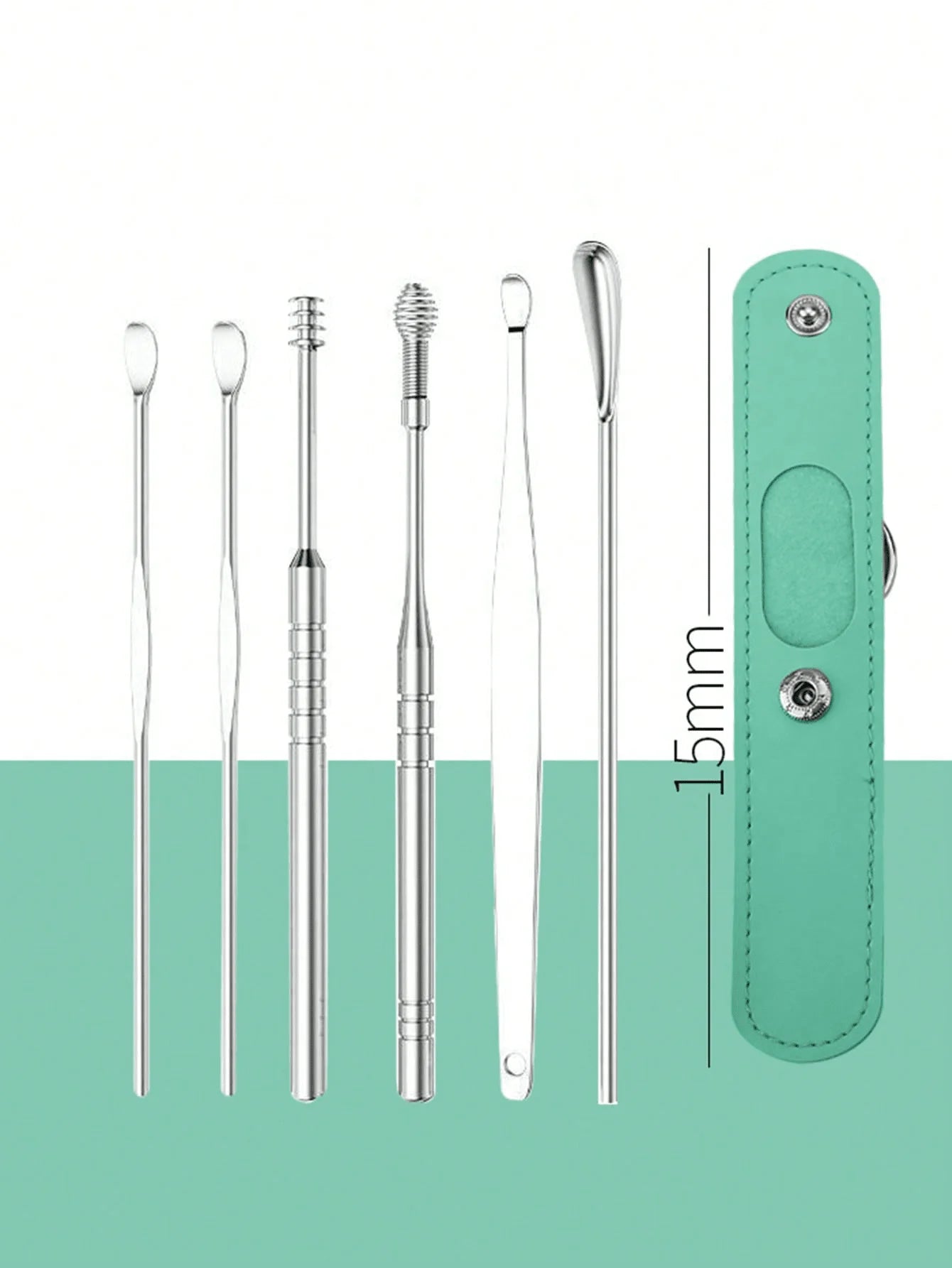Stainless Steel Ear Cleaning Tool Kit – Ear Pick & Earwax Remover with Storage Bag
