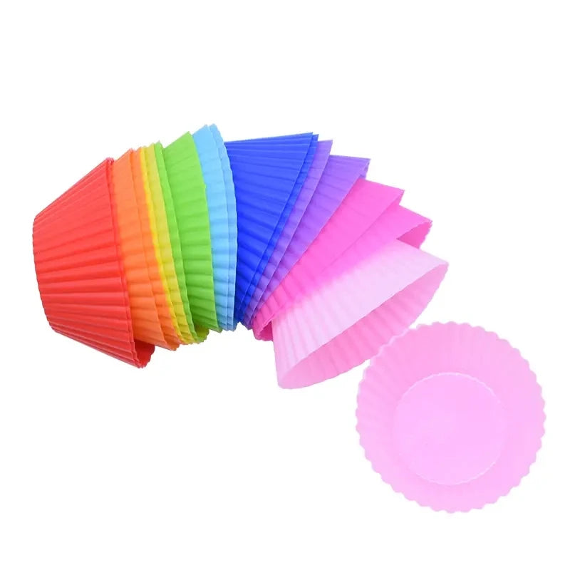 Reusable Silicone Round Cake & Cupcake Mold – DIY Baking Tool for Muffins, Weddings & Birthday Decorations