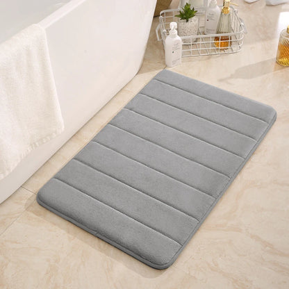 Coral Velvet Bathroom Mat - Anti-Skid Absorbent Toilet & Bathtub Floor Mat, Entrance Rug