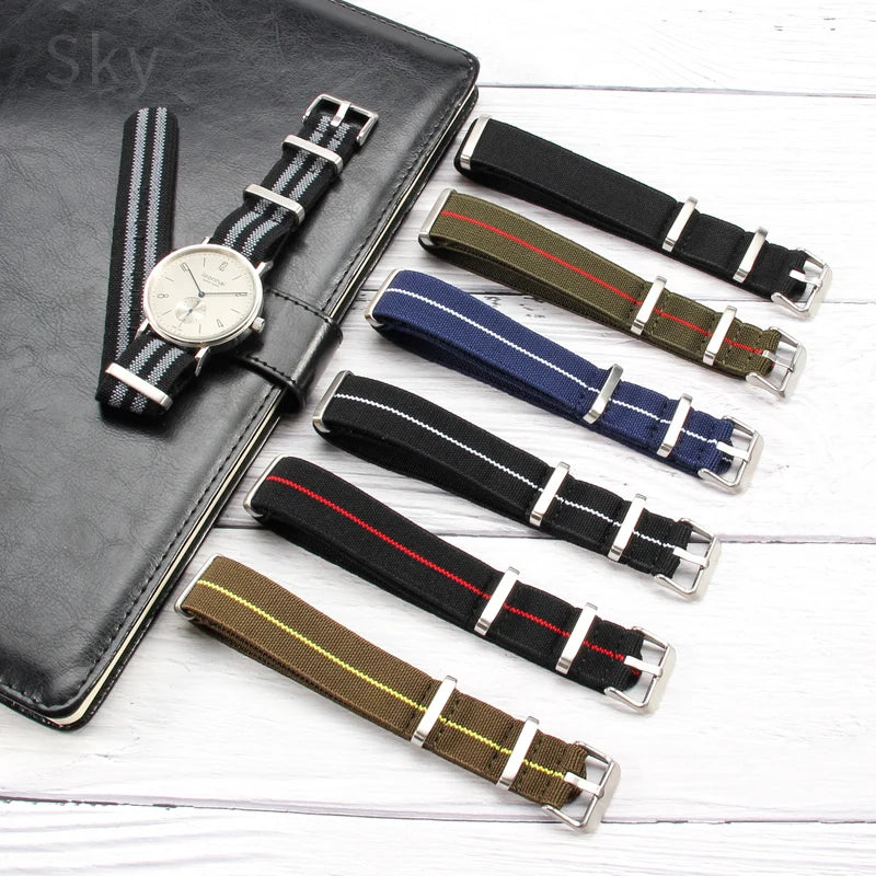 60's French Army Nylon Watch Strap - Woven Military Watch Band for Rolex, Seiko, Tudor & Omega