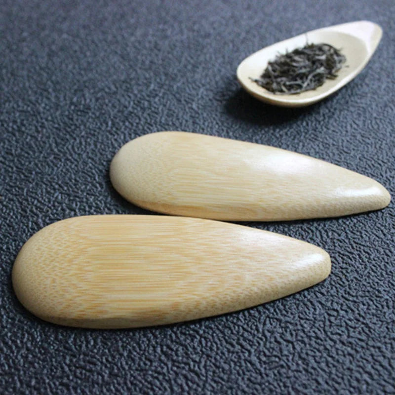 1–3PCS Bamboo Tea Scoops – Kung Fu Tea Spoons & Shovel Saucers, Black/Green Tableware for Kitchen, Afternoon Tea, Gift for Friends