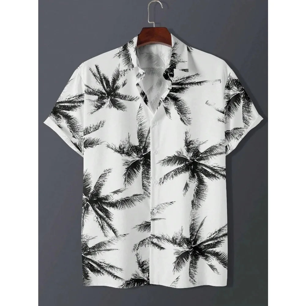 Men’s Hawaiian Print Shirt - Casual Slim Fit Beach Shirt with Vintage Oversized Style