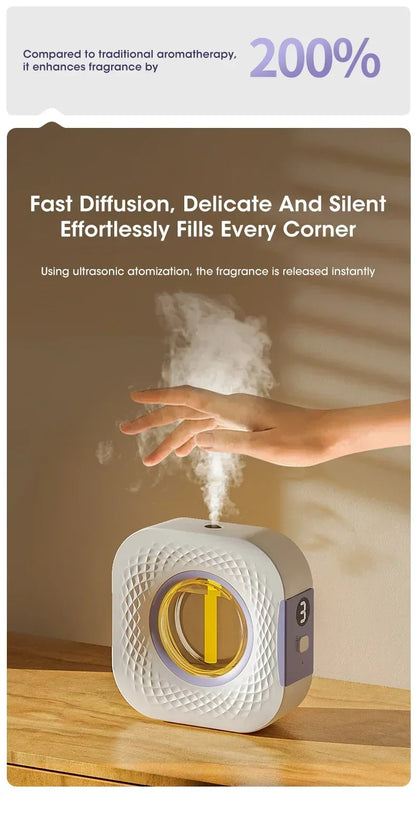 Smart Aroma Diffuser & Air Purifier - Digital Display, 4 Gears, USB Charging, Wall Mount or Tabletop for Living Room