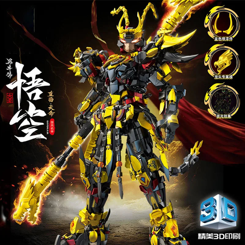 Mech WUKONG Monkey King Building Block Toy Set – ZHAOYUN Robot Hero DIY Bricks for Kids & Boys Gifts