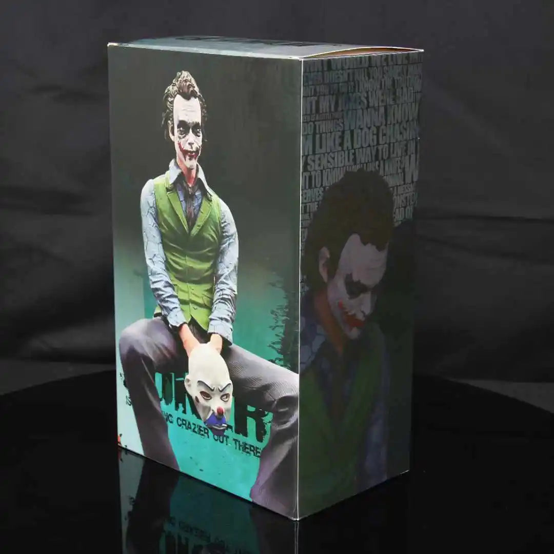24cm Joker Heath Ledger Action Figure - Green Suit with Mask, Car Doll & Desktop Decoration Model Toy Gift