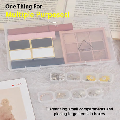 Adjustable Transparent Organizer Box - 26/28/56 Grids Plastic Square Storage Containers for Makeup, Jewelry, and Accessories