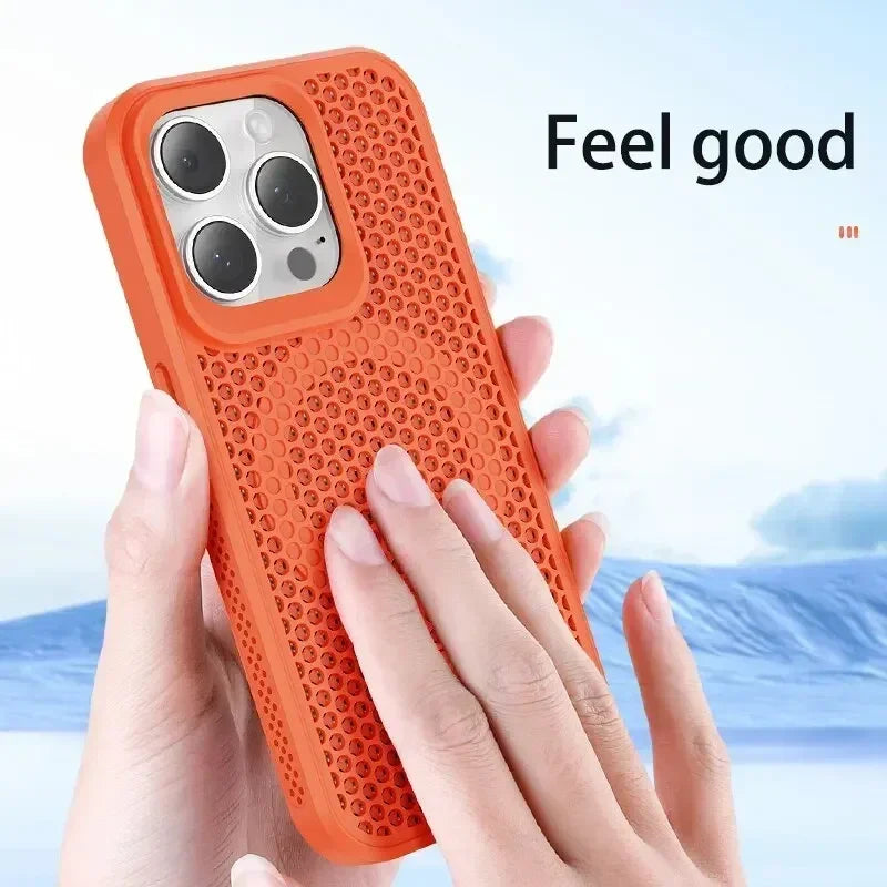 MagSafe Cooling Phone Case for iPhone - Breathable Hard Back Cover with Heat Dissipation