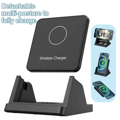 Fast Wireless Charging Pad and Holder – Charging Dock for iPhone 17–11 Series, Samsung Galaxy, and Xiaomi Devices