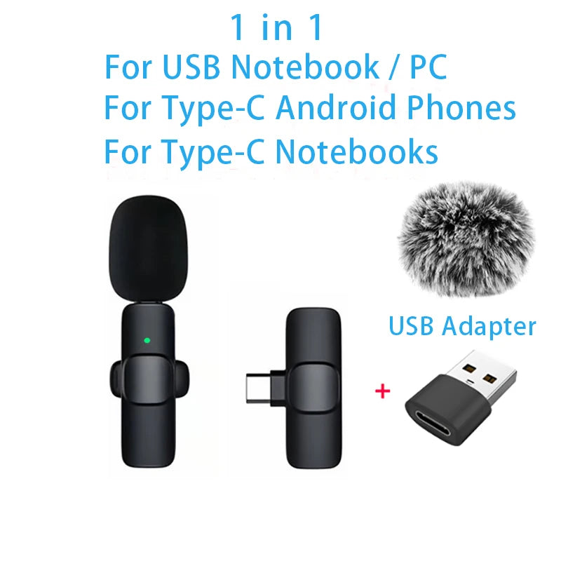 Wireless Lavalier Microphone – Portable Mini Audio & Video Recording Mic for iPhone, Android, PC & Cameras