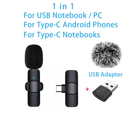 Wireless Lavalier Microphone – Portable Mini Audio & Video Recording Mic for iPhone, Android, PC & Cameras