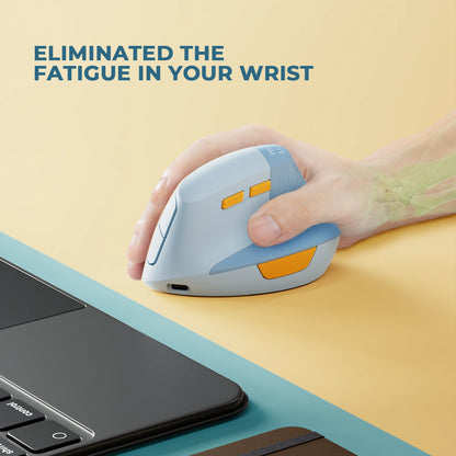 Seenda Vertical Wireless Mouse - Rechargeable Type C Ergonomic USB & Type C Mice for Laptop, PC, MacBook, Windows, Android