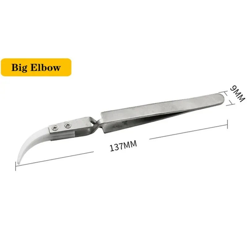 Ceramic Soldering Tweezers - Precision Anti-Static Electronic Repair Tool Set