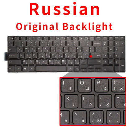 Dell Inspiron 15 Keyboard Replacement – BR/SP/US Russian Layout Backlit Keyboard for 3567 5577 5555 5557 5559 3543 5547 5549 5548 P39F P51F