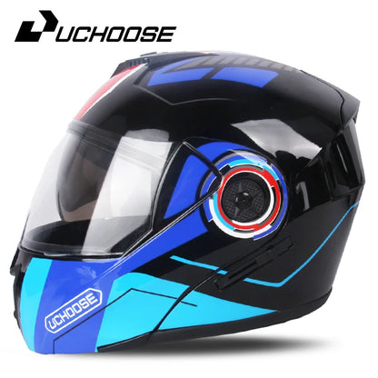 2024 Unisex Modular Motorcycle Helmet – Full Face Flip-Up Dual Lens Racing Helmet for Men & Women