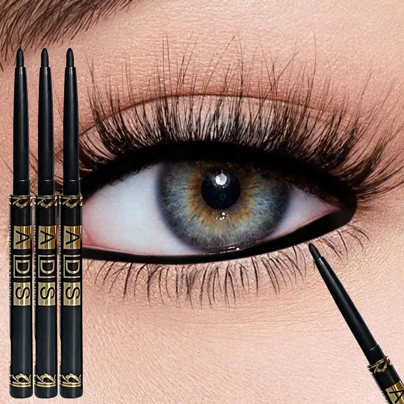 3PCS Waterproof & Sweat-Proof Black Eyeliner Pencils – Long-Lasting, Smudge-Proof with Easy Glide Formula for Bold Eye Makeup
