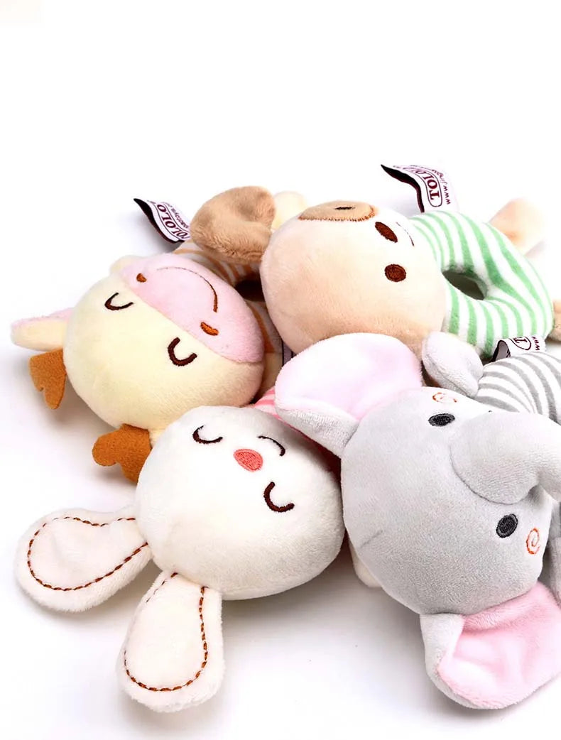 Newborn Baby Rattle Toy – Plush Cartoon Animal Hand Ring for Infants 0-24 Months, Toddler Early Educational Bed Toy