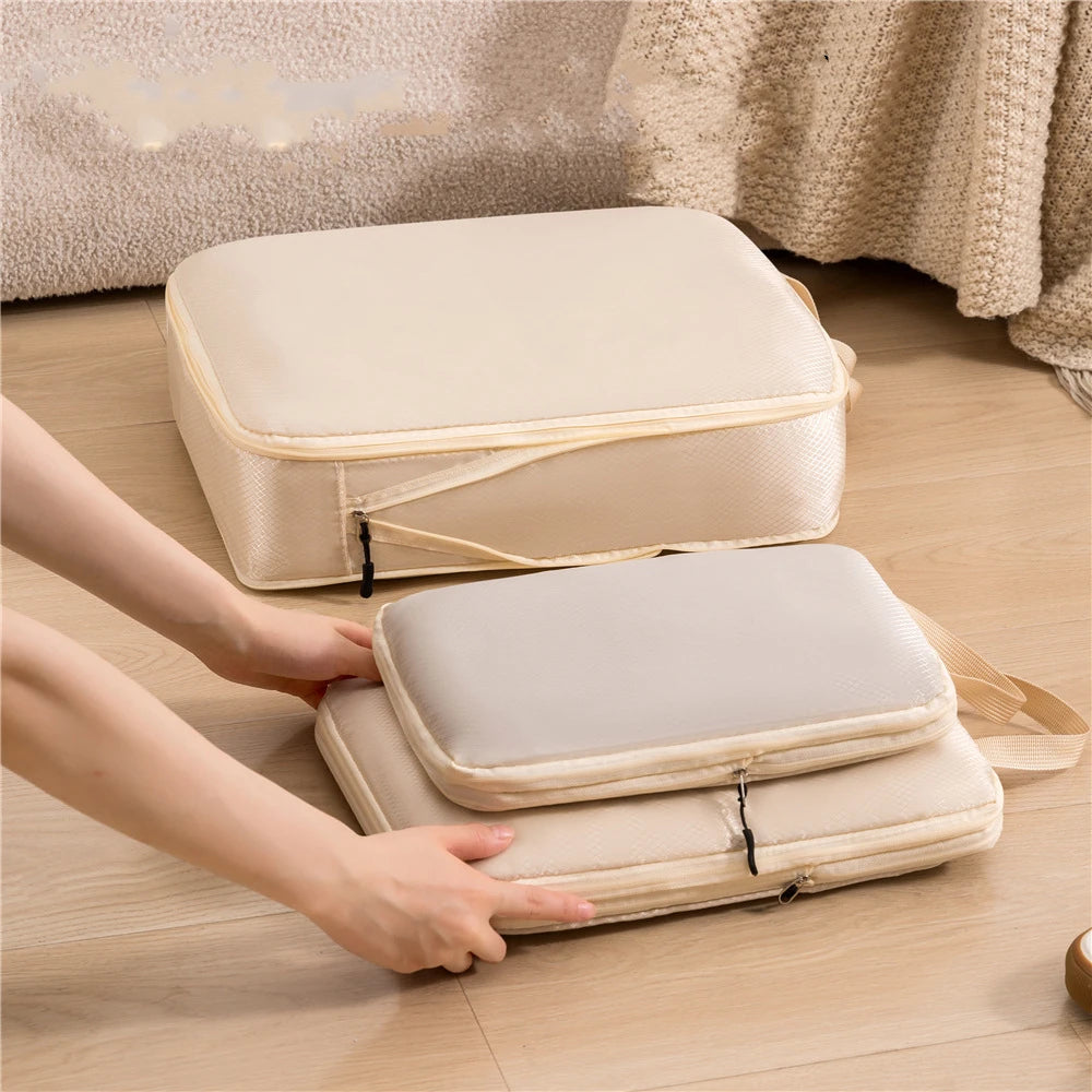 3pcs Travel Packing Bag Set | Compressible Waterproof Nylon Organizer for Suitcase, Luggage, Portable