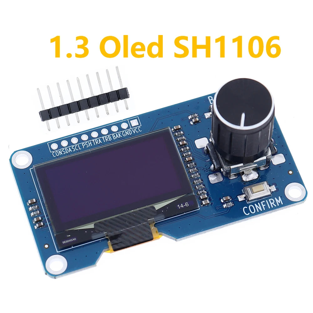 LAUBEI OLED LCD Display Module - 0.96/1.3 Inch IIC Screen with EC11 Rotary Encoder for Arduino DIY Projects