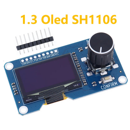 LAUBEI OLED LCD Display Module - 0.96/1.3 Inch IIC Screen with EC11 Rotary Encoder for Arduino DIY Projects