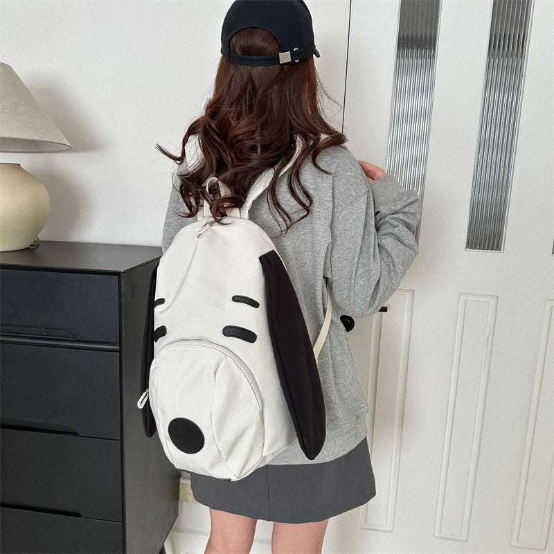 Cute Dog Canvas Backpack 2025 — Korean-Style Portable Student Travel Bookbag
