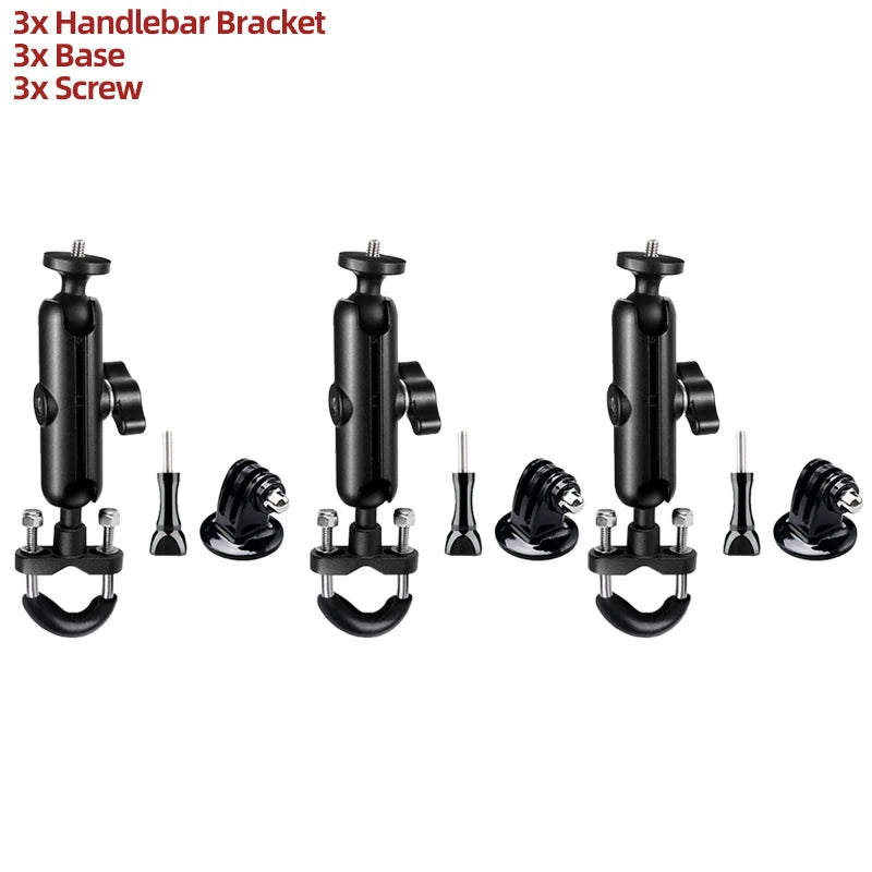 Motorcycle Handlebar & Mirror Mount – GoPro 13/12/11/10/9, Insta360, SJCAM & DJI Osmo Action Camera Bicycle & Bike Bracket Accessories Holder