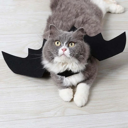 Halloween Cute Pet Clothes - Black Bat Wings Harness Costume for Cats and Dogs, Perfect for Halloween Party