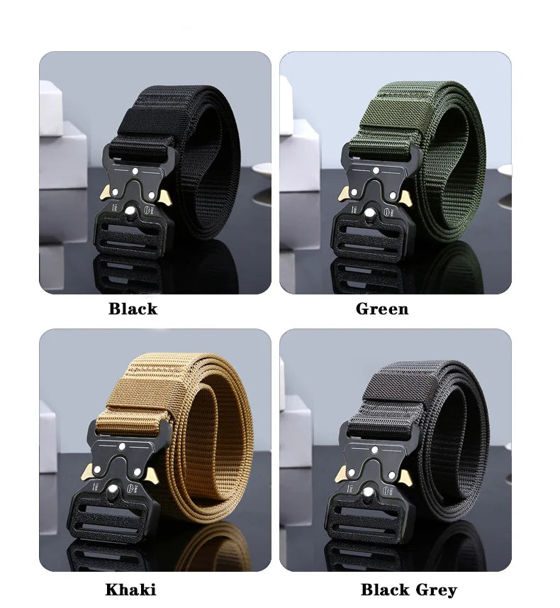 2PCS Men's Tactical Belts – Durable Adjustable Outdoor Hunting & Sports Belt