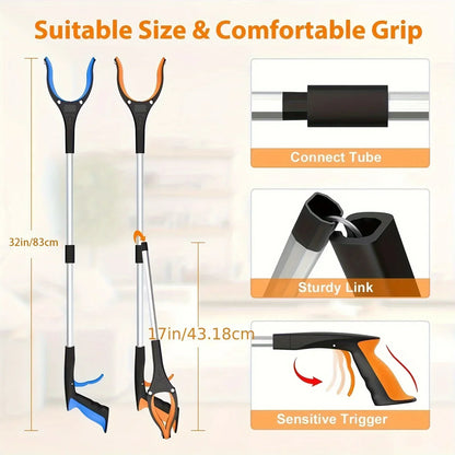 32-Inch Garbage Picker Gripper – Lightweight Heavy-Duty 360° Rotating Clip for Elderly, Grabbing Tool