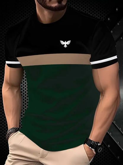 Men’s 3D Printed Sports T-Shirt - Breathable Round Neck Polyester Casual Summer Tee Top