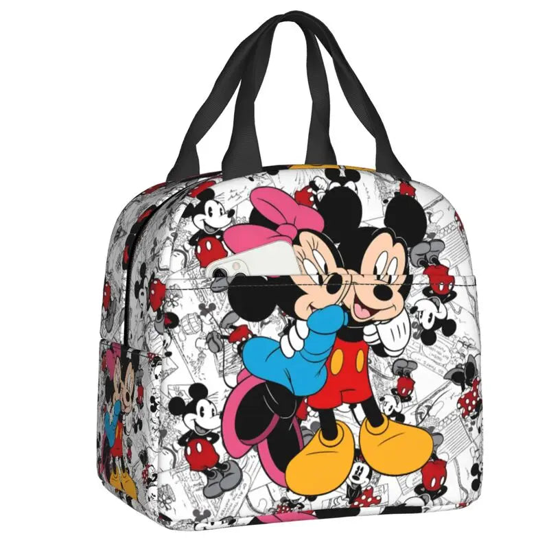 Custom Mickey Mouse Insulated Lunch Bag – Cartoon Thermal Cooler Lunch Box for Kids, Men & Women School Tote