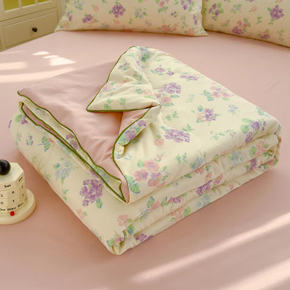 Washed Double Gauze Quilt – Lightweight Summer Comforter with Soya Fibre Filling, Soft & Breathable for Queen Size