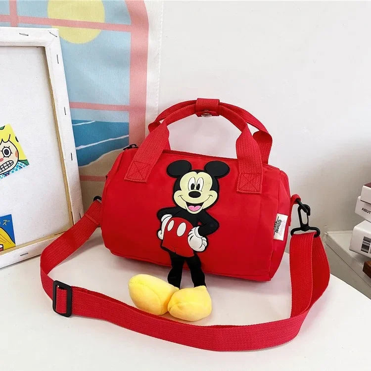 Disney Mickey Mouse Cartoon Small Shoulder Bag – Fashion Trendy Crossbody Cylinder Bag for Women & Girls, Cute Personality Style Handbag