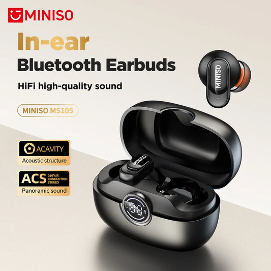 MINISO MS105 Wireless Earbuds - Bluetooth In-Ear Headphones with Soft Fit Design & IPX5 Waterproof Protection