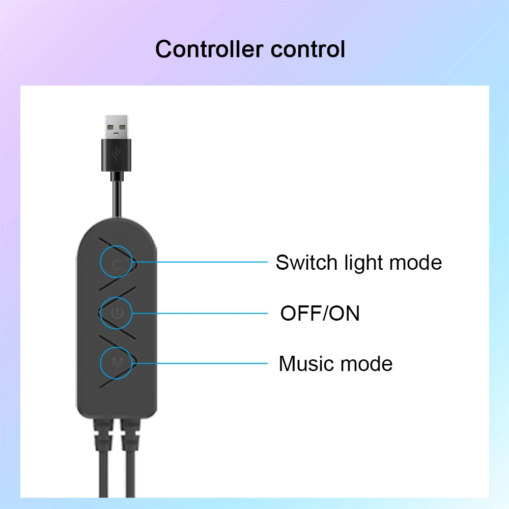 Music RGBIC Light Bar – APP-Controlled Desktop Strip with Rhythm Sync, USB Gaming & Bedroom TV Backlight Atmosphere Lamp