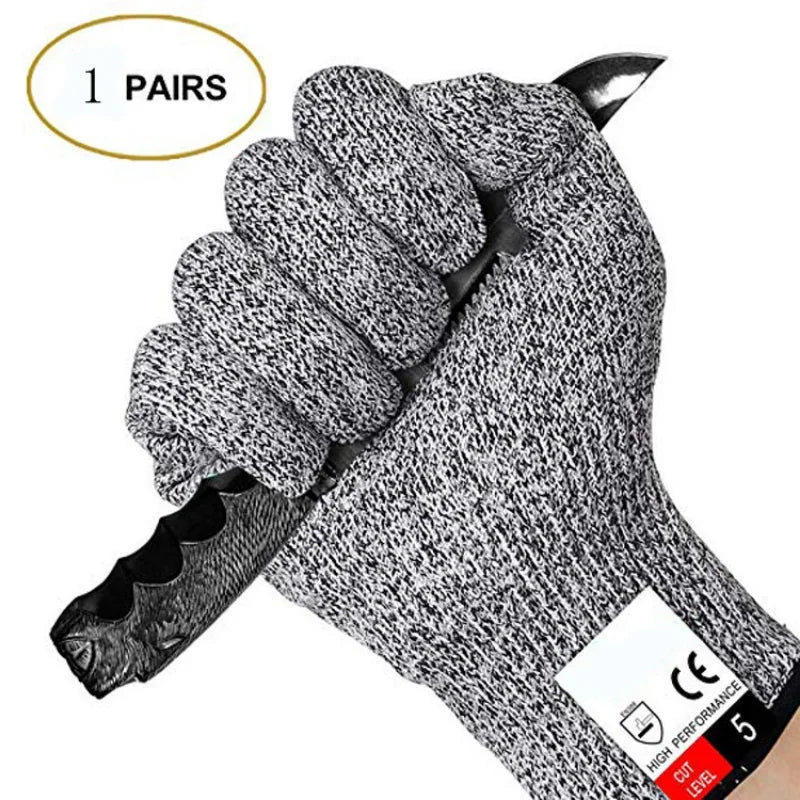 Grade 5 Cut Resistant Gloves – HPPE Safety Gloves for Kitchen, Glass Cutting & Gardening Protection
