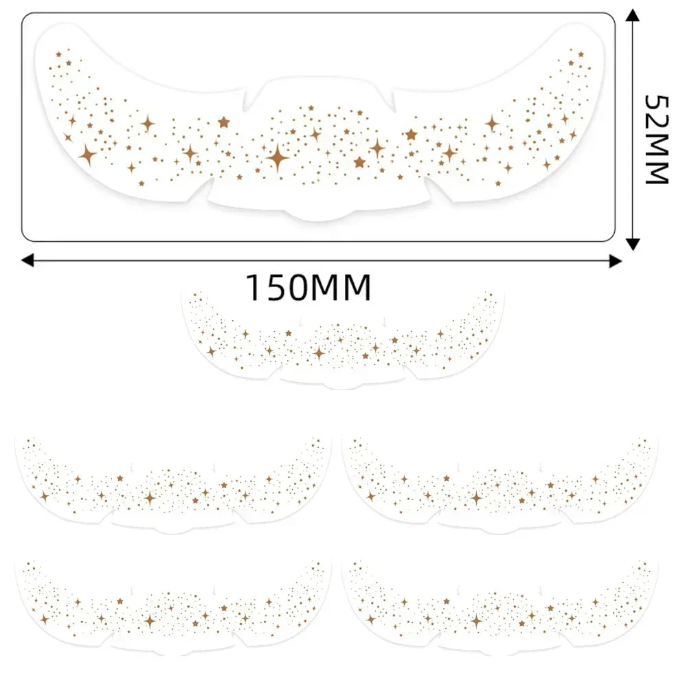 6pcs Hot Stamping Freckles Makeup Patches – Metallic Gold & Silver Temporary Tattoo Stickers for Face