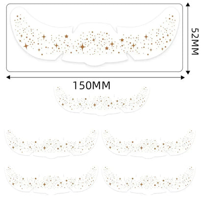 6pcs Hot Stamping Freckles Makeup Patches – Metallic Gold & Silver Temporary Tattoo Stickers for Face