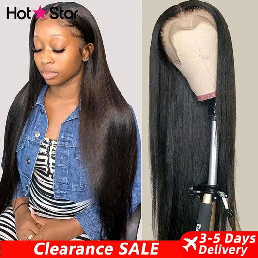 HD Lace Front Human Hair Wig – Straight 13x4 13x6 Transparent Lace Frontal, Pre-Plucked Glueless Wig for Women