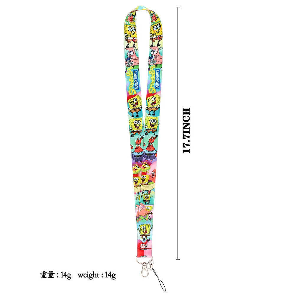 Spongebob Cartoon Key Lanyard – ID Badge Holder & Phone Neck Strap with Keyring