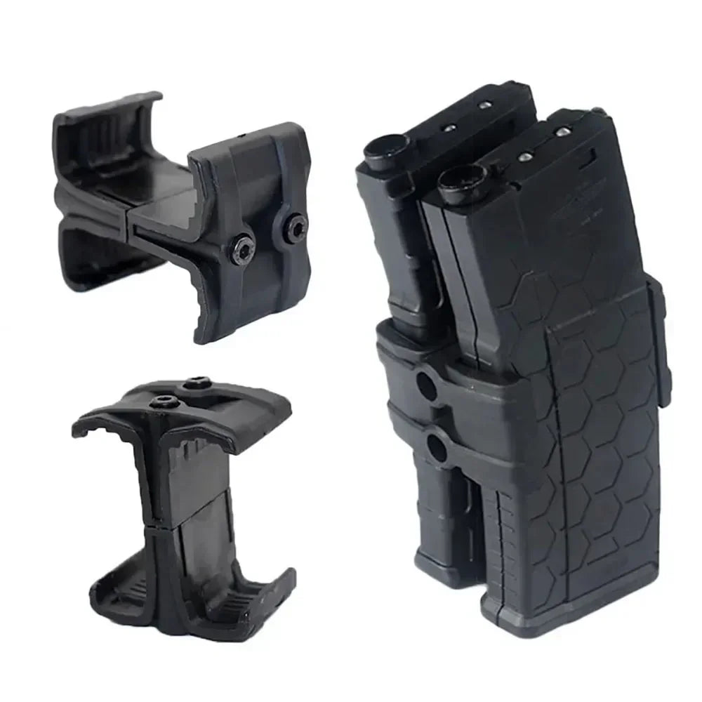 Tactical Magazine Clip Holder - Dual Parallel Mag Link Accessory for AK AR15 M4 Airsoft