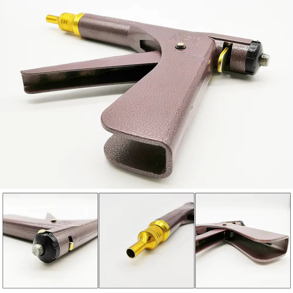 Professional Tubeless Tire Repair Kit - Heavy Duty Puncture Plug Gun with Mushroom Plugs for Car & Motorcycle