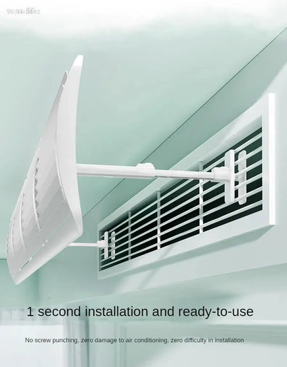 Central AC Air Conditioner Outlet Baffle – Universal Duct Windshield Deflector, Anti-Direct Blowing Grille