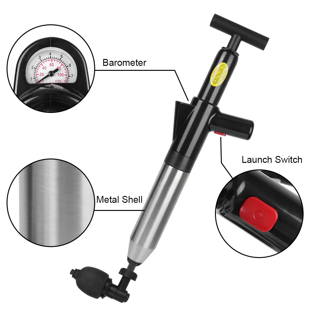High Pressure Toilet Plunger – Air Drain Blaster for Clog Removal & Sewer Pipe Unblocking